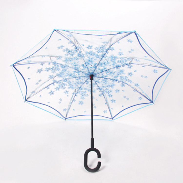 C handle umbrella transparent POE material kids umbrella for school  Children girls umbrella camping hiking