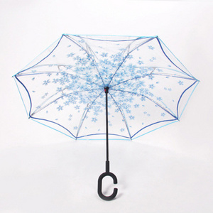 C handle umbrella transparent POE material kids umbrella for school  Children girls umbrella camping hiking