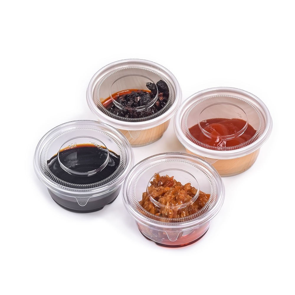 Disposable PP 30ml 1/2/3/4 Oz Small Mini Condiment Sauce Cup Clear Cups Dipping Sauce Container