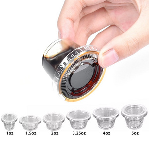 Disposable PP 30ml 1/2/3/4 Oz Small Mini Condiment Sauce Cup Clear Cups Dipping Sauce Container