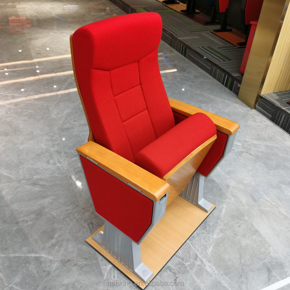 Used Auditorium Chair for Church High Quality Stacking Logo Metal Black Red Blue Pocket Gray Style Time Fabric Packing Modern