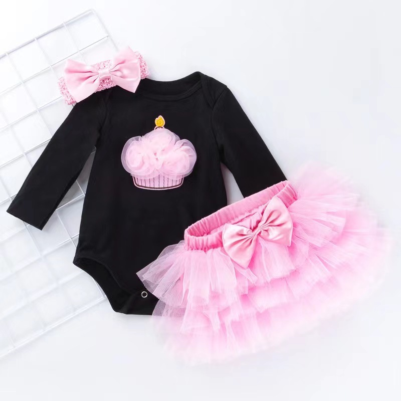 Princess Long sleeve Tutu Baby Girl Dress Newborn Infant Baby Girl Gowns Party Clothes Wears 1 year Baby Girl Birthday Dresses