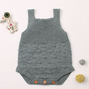 Toddler Boys Baby Crochet Romper Autumn Children Sweaters Clothes Grey Sleeveless Baby Girls Jumpsuits Outfit Children Overall