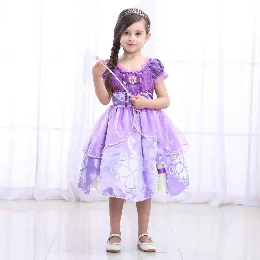 Infant Baby Rapunzel Sofia Dress Kids Princess Costume Halloween Cosplay Clothes Toddler Party Role-play Fancy Dresses For Girls