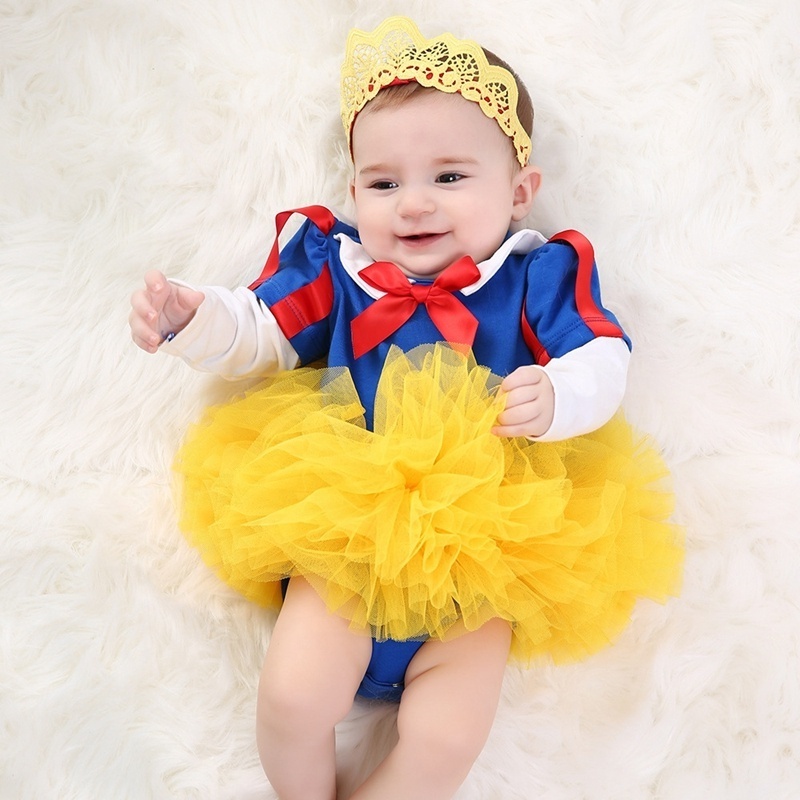 Girls Cosplay Dresses Party Princess  Children's Tulle Dress Baby Snow White Tutu Dress for Baby Girl Infant 0-3 months