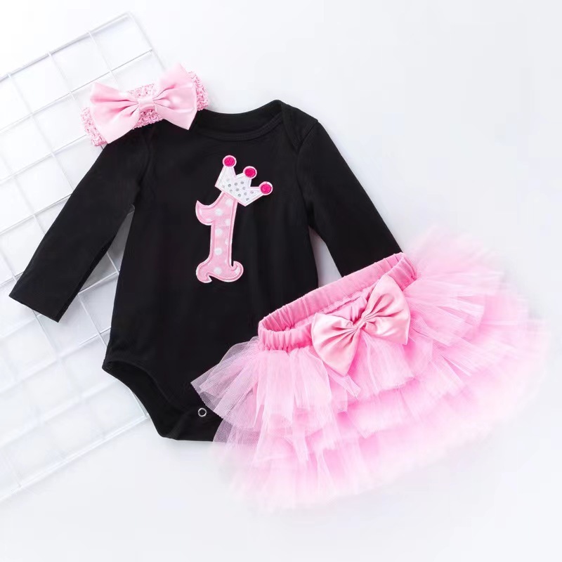 Princess Long sleeve Tutu Baby Girl Dress Newborn Infant Baby Girl Gowns Party Clothes Wears 1 year Baby Girl Birthday Dresses