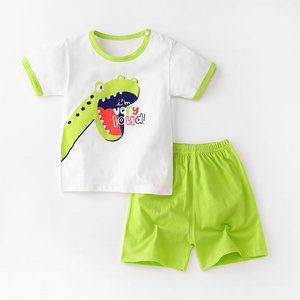 New children pajamas wholesale 1-6 years old short sleeve shorts kids pyjamas 100% cotton boys and girls baby pajamas set