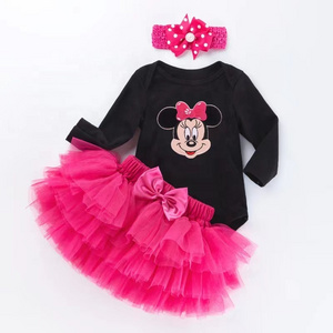 Princess Long sleeve Tutu Baby Girl Dress Newborn Infant Baby Girl Gowns Party Clothes Wears 1 year Baby Girl Birthday Dresses