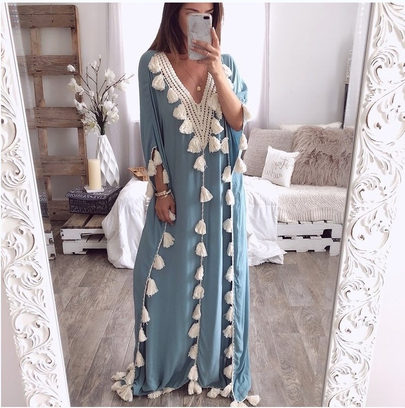 African Senegal Muslim Cotton Clothes Woman Dress