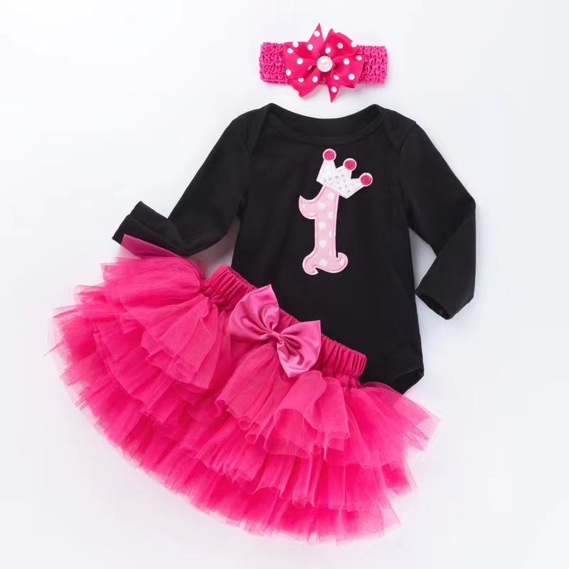 Princess Long sleeve Tutu Baby Girl Dress Newborn Infant Baby Girl Gowns Party Clothes Wears 1 year Baby Girl Birthday Dresses