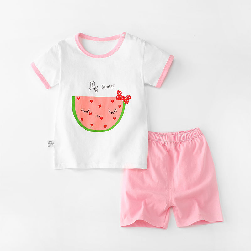 New children pajamas wholesale 1-6 years old short sleeve shorts kids pyjamas 100% cotton boys and girls baby pajamas set