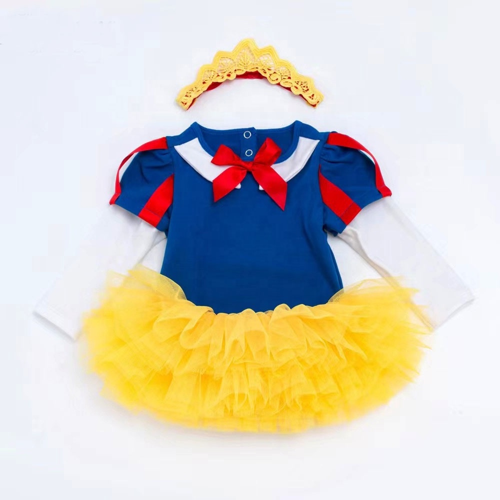 Girls Cosplay Dresses Party Princess  Children's Tulle Dress Baby Snow White Tutu Dress for Baby Girl Infant 0-3 months