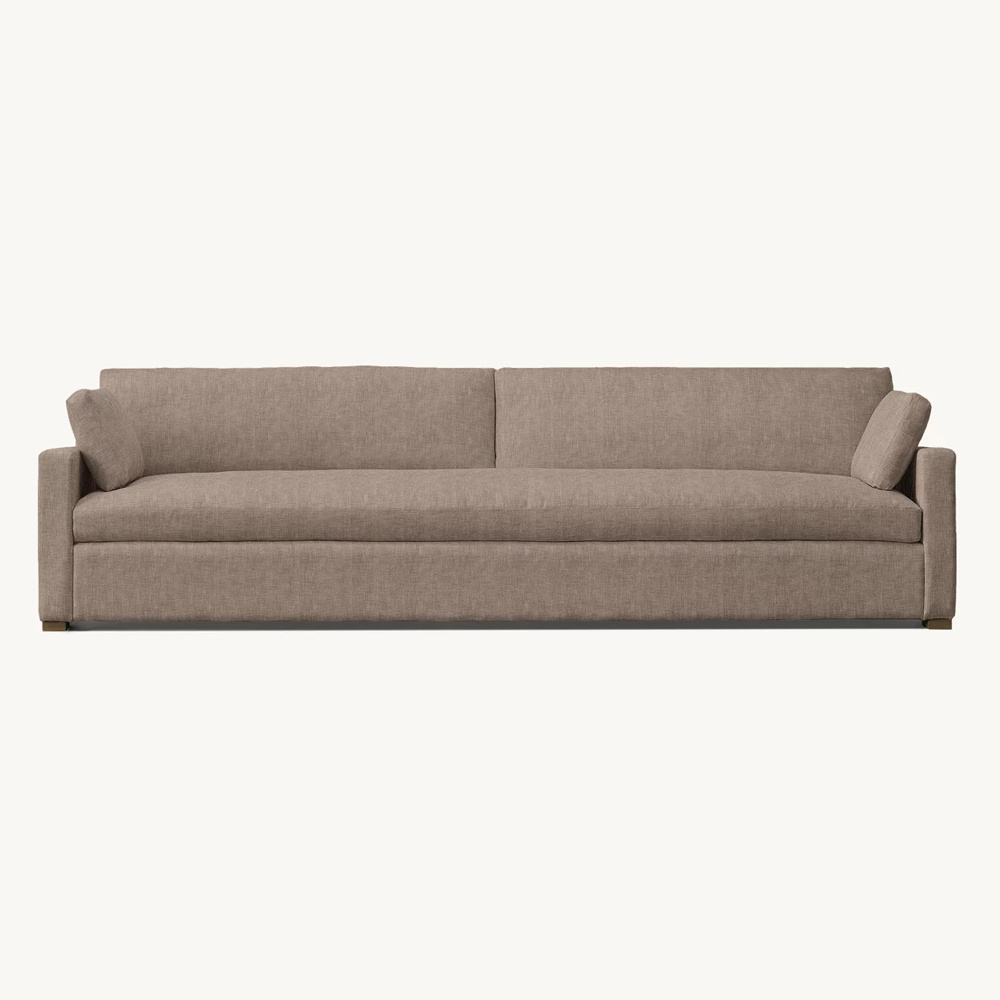 American Country Style Living Room Sofa Set Cotton Linen Fabric Solid ...