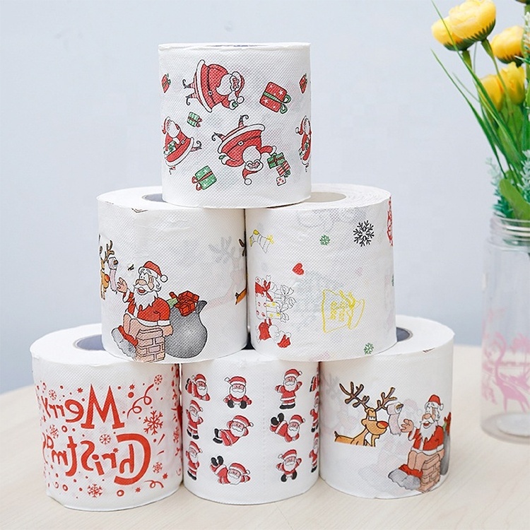 Cheap made in China Soft cheap high quality custom Christmas printing organic soft toilet paper