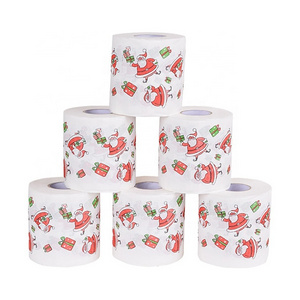 Cheap made in China Soft cheap high quality custom Christmas printing organic soft toilet paper