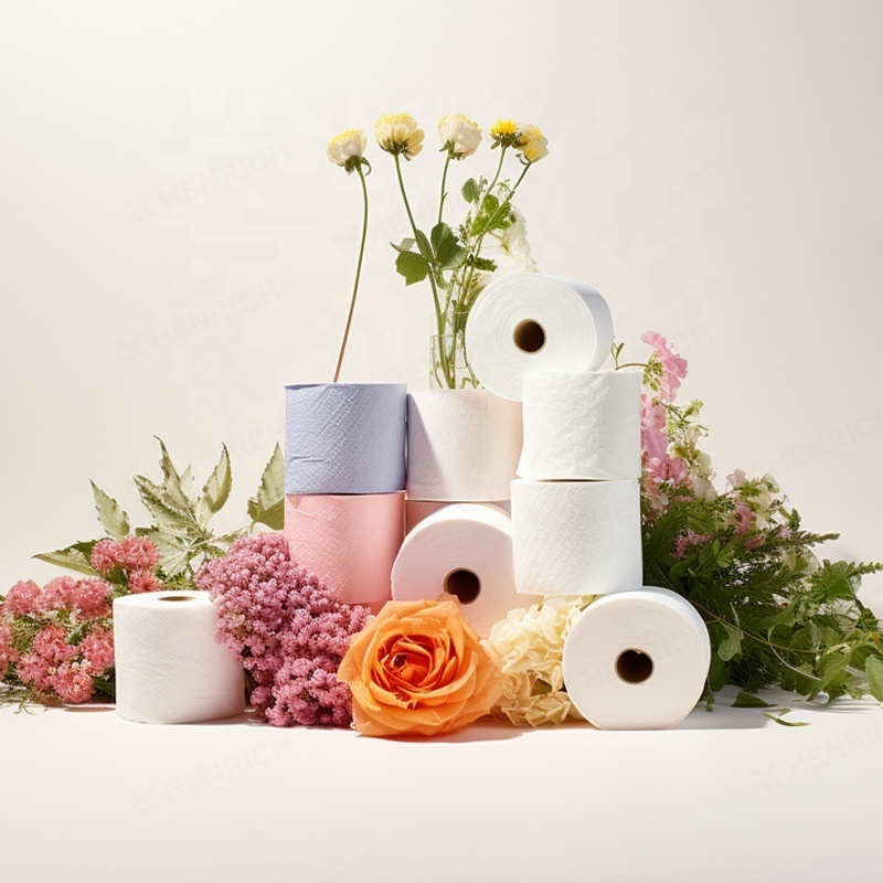 Popular Design Toilet Tissue Paper 4 Ply Toilet Paper Purple Toilet Paper Henrich Bamboo Tissue