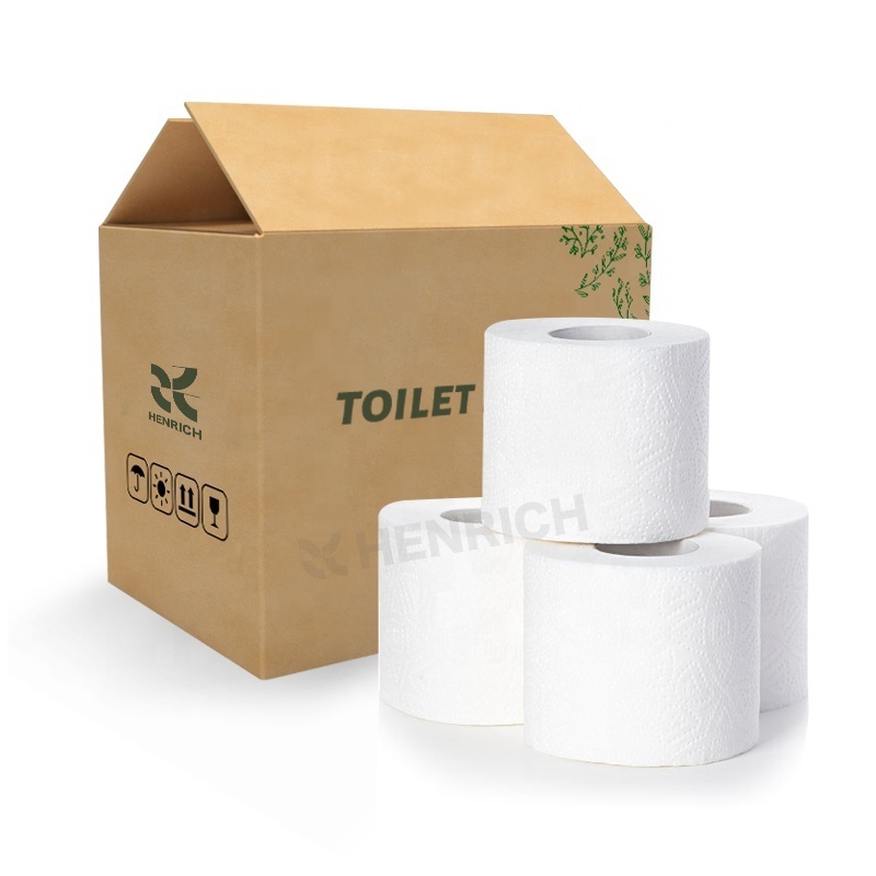 Henrich TAD customized bamboo pulp toilet printed roll tissue paper custom embossing toilet paper