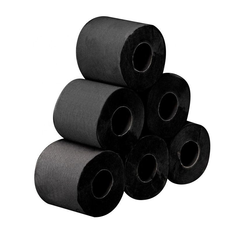 Wholesale Bathroom Embossed Roll Cheap Printed Tissue Rolls Color Black Toilet Paper