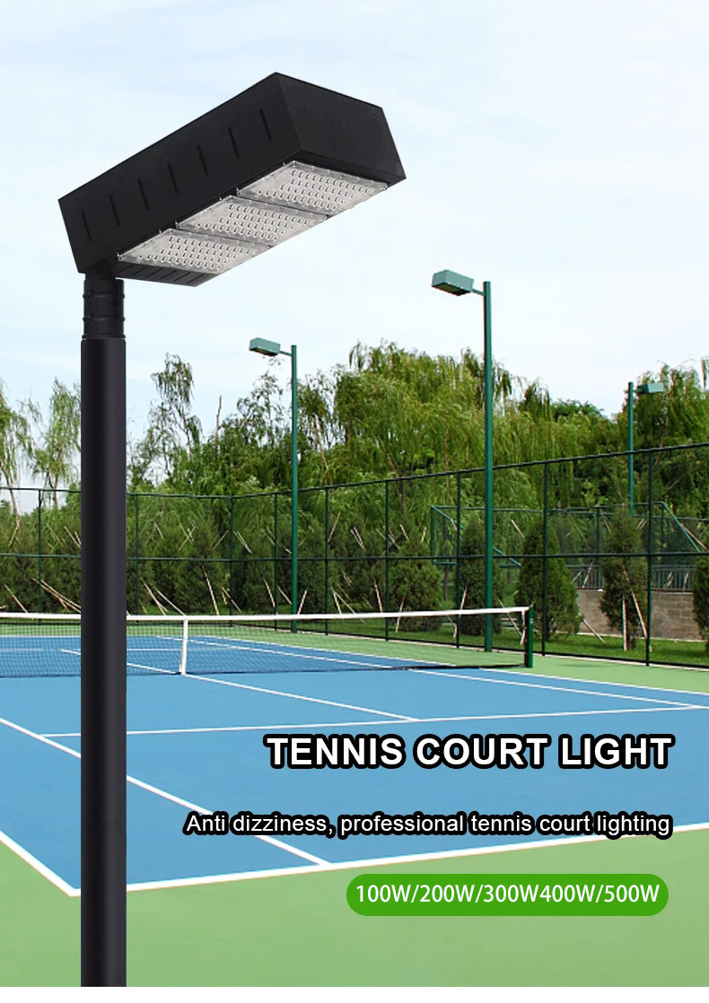 hot sale customize adjustable angle LED module polarized light IES Led High pole Light for tennis court  lighting