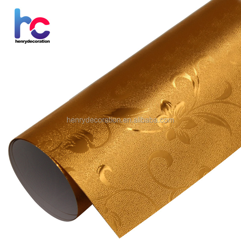 3D Gold Silver Foil Metallic Wallpaper Shine PVC Laminate Foil