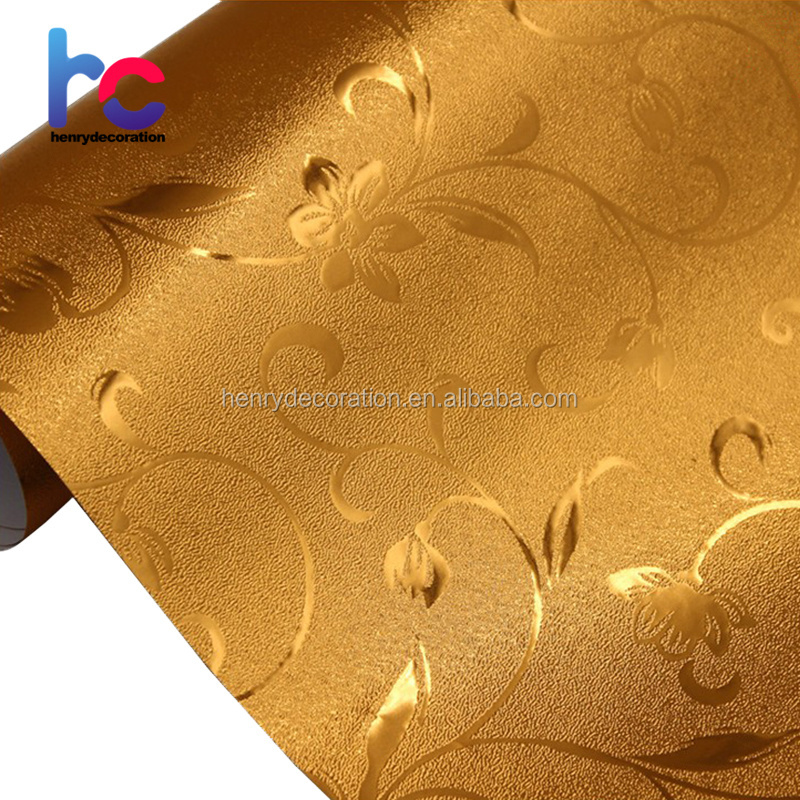 3D Gold Silver Foil Metallic Wallpaper Shine PVC Laminate Foil