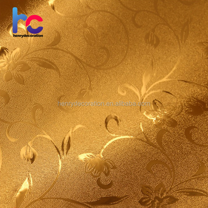 3D Gold Silver Foil Metallic Wallpaper Shine PVC Laminate Foil