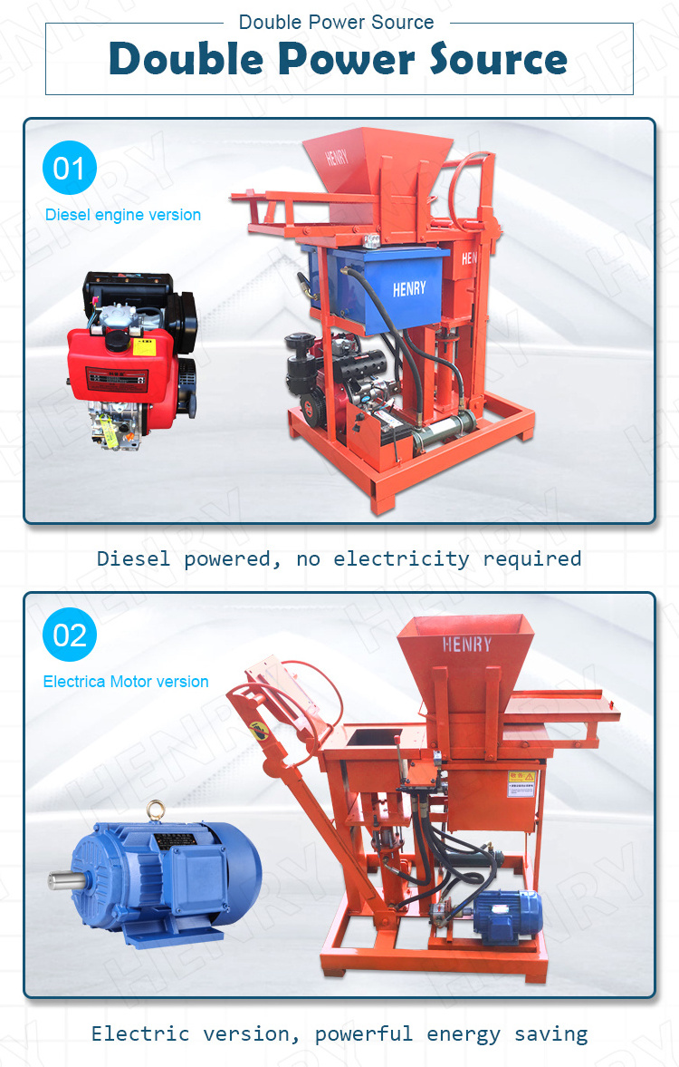 Hr2-25 Diesel Clay Interlocking Brick Machine And Mud Brick Making Machine