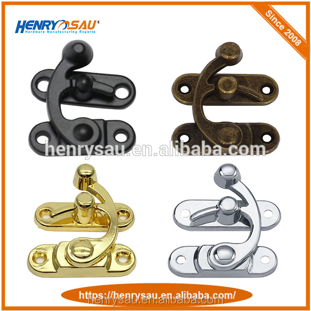 Diecasting Black Small Metal Lock Clasp for Wooden Box Horn Lock Buckles Wine Box Hasp Lock Retro Jewelry Boxes Latch