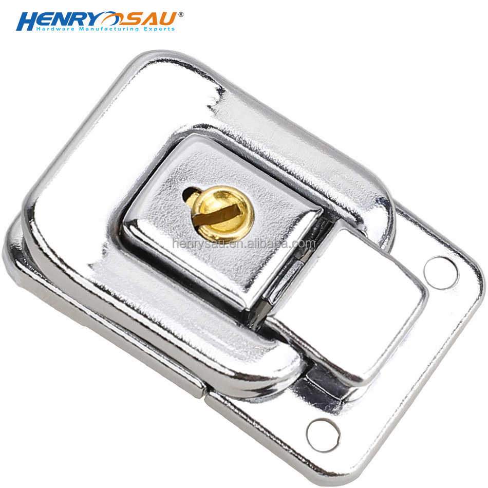 Promotional Price Silver Toggle Case Catch Latch Chest Suitcase Hasp Lock with Key Drawbolt Closure Latch Padlock for tool Cases