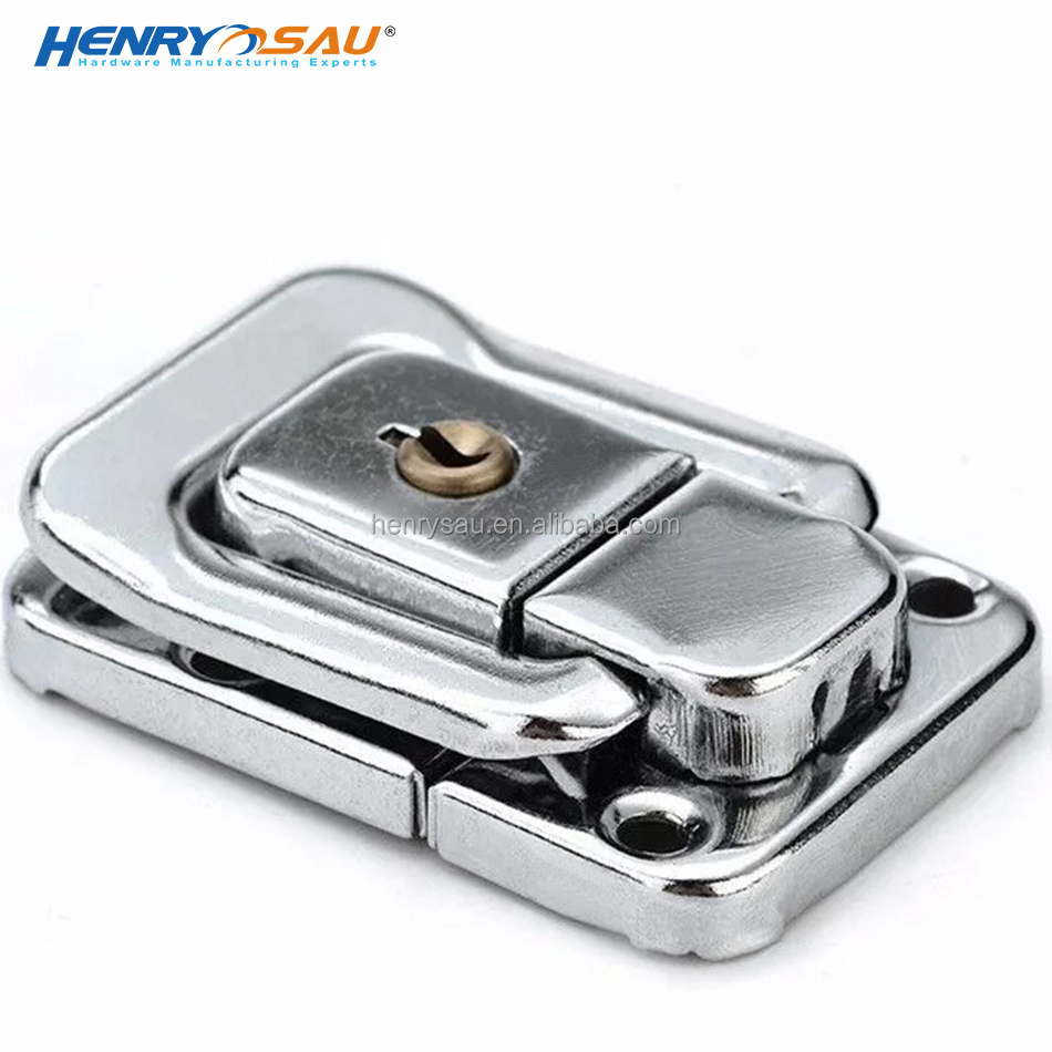 Promotional Price Silver Toggle Case Catch Latch Chest Suitcase Hasp Lock with Key Drawbolt Closure Latch Padlock for tool Cases