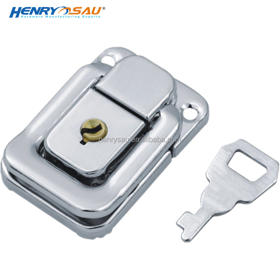 Promotional Price Silver Toggle Case Catch Latch Chest Suitcase Hasp Lock with Key Drawbolt Closure Latch Padlock for tool Cases