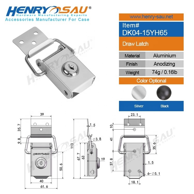 Aluminum Draw Latch tool box vintage lock latch hasps clasp