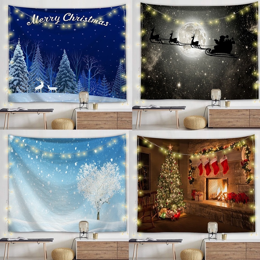 Vintage Premium Refined Romantic Warm Ambiance Christmas Series Poster Blanket Tapestry Indoor Outdoor Dorm Classroom Decoration