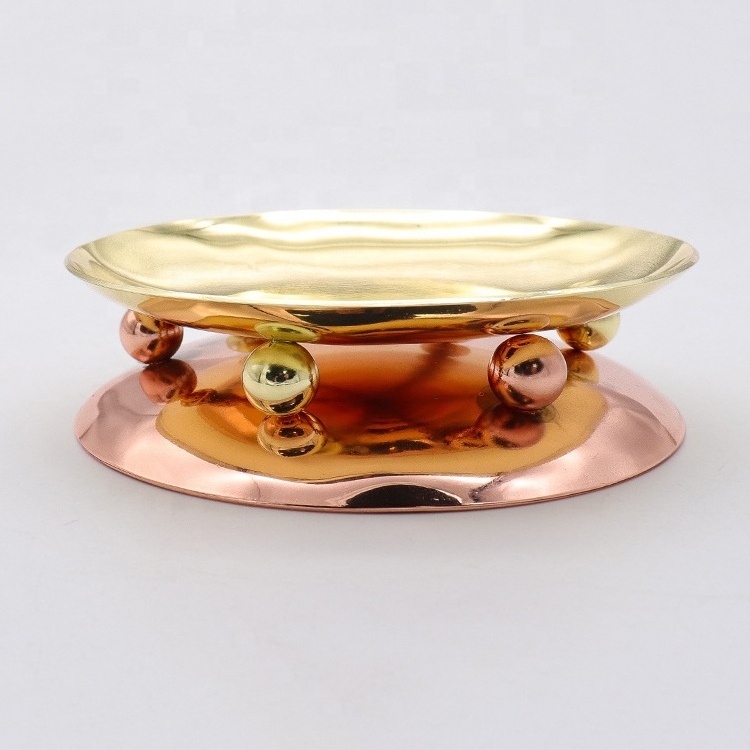 Exquisite 4 Color Gold Silver Rose Gold Black Stainless Steel Creative Stable Ball Bottom Mosquito Scented Candle Tray