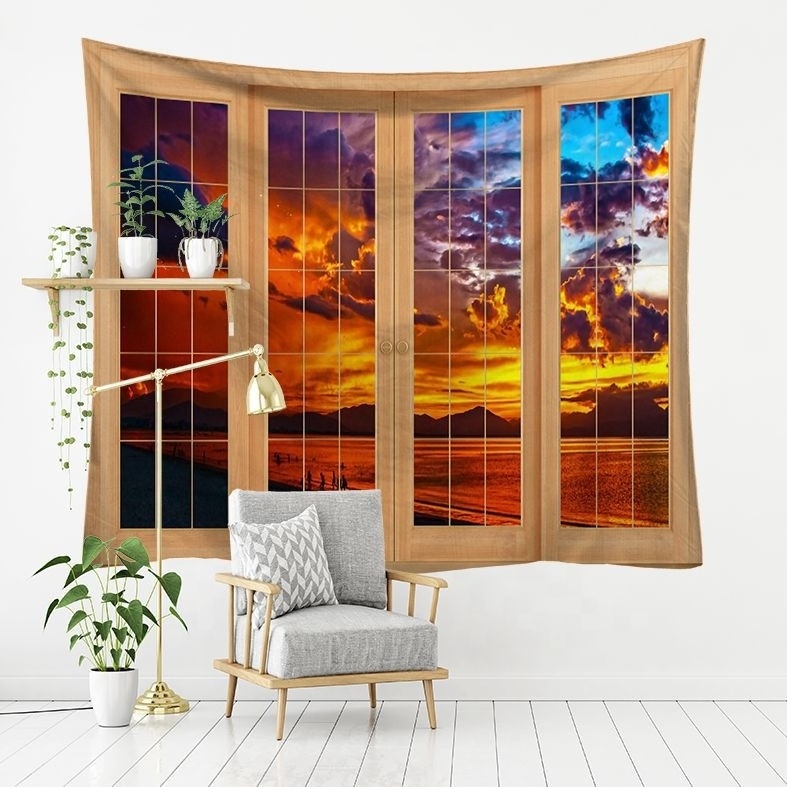 Window Starry Sky Series Bedroom Aesthetic Live Broadcast Background 3D Printed Rectangle High Quality Polyester Tapestries