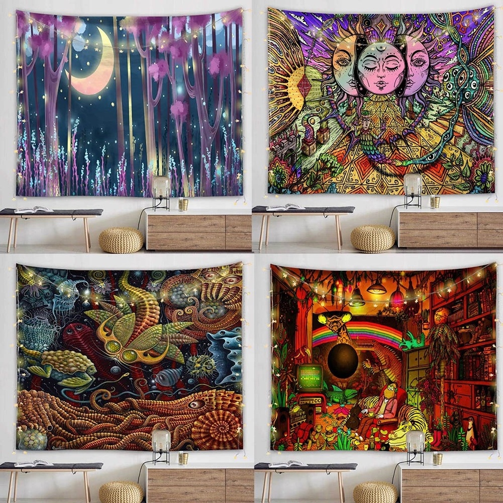 Premium Ambience Tree Life Series Home Decoration Bedroom Aesthetics Poster Blanket Tapestries Mediation Yoga Picnic Mat