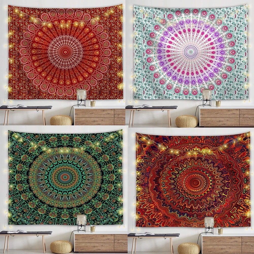 Psychedelic Bohemia Premium Vintage Refined Ambiance Bedroom Aesthetic Mandala Series Tapestries Mediation Yoga Picnic Mat