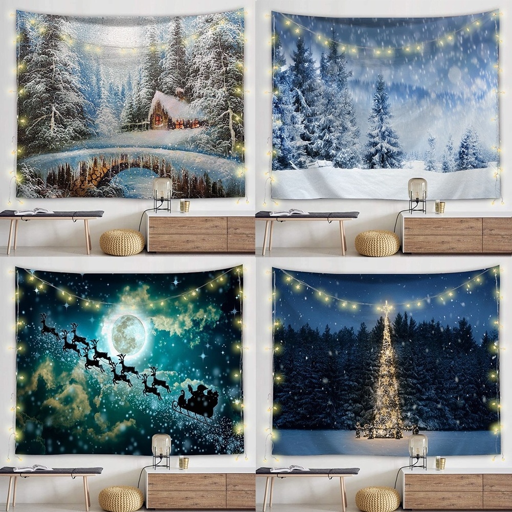 Vintage Premium Refined Romantic Warm Ambiance Christmas Series Poster Blanket Tapestry Indoor Outdoor Dorm Classroom Decoration