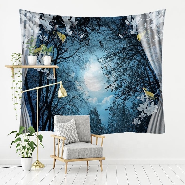 Window Starry Sky Series Bedroom Aesthetic Live Broadcast Background 3D Printed Rectangle High Quality Polyester Tapestries