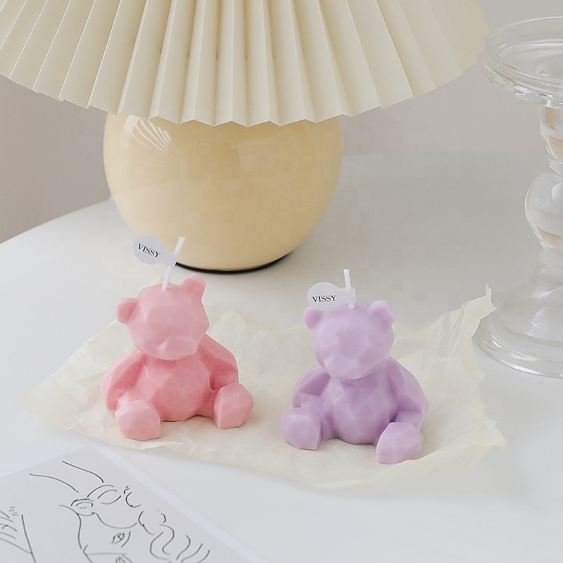 Hot Sell Birthday Holiday Party Home Decor Lovely Cute 3D Little Bear Candle Atmosphere Prop Scented Soy Wax for Candle Making