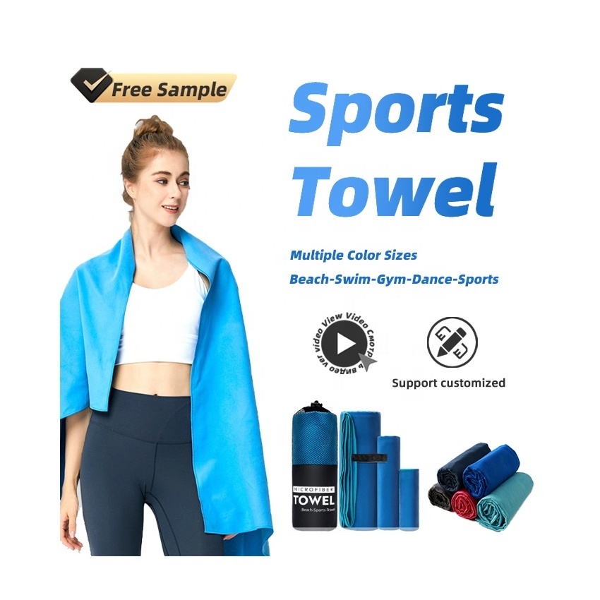 Customized Camping Running Hiking Travel Fitness Gym Woven Activities Exercise Quick Dry Breathable Microfiber Sports Towels