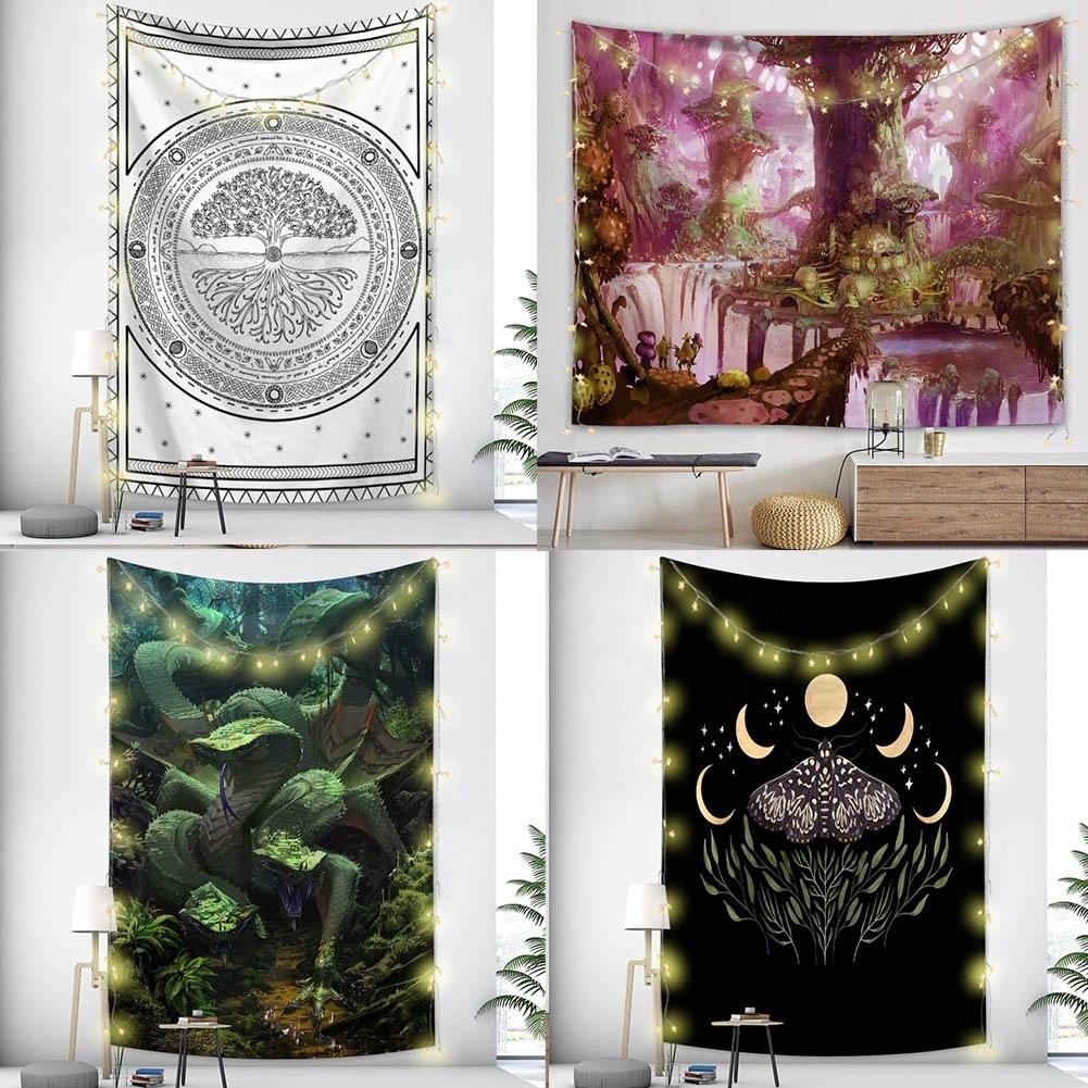 Premium Ambience Tree Life Series Home Decoration Bedroom Aesthetics Poster Blanket Tapestries Mediation Yoga Picnic Mat