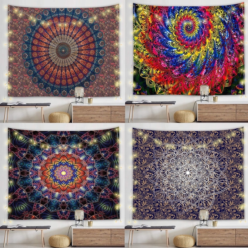 Psychedelic Bohemia Premium Vintage Refined Ambiance Bedroom Aesthetic Mandala Series Tapestries Mediation Yoga Picnic Mat