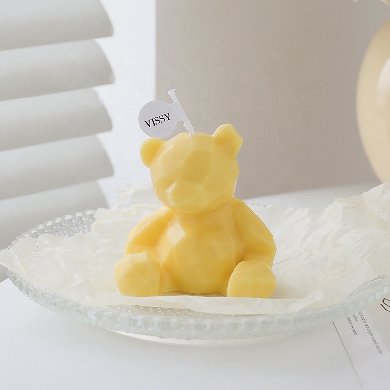 Hot Sell Birthday Holiday Party Home Decor Lovely Cute 3D Little Bear Candle Atmosphere Prop Scented Soy Wax for Candle Making