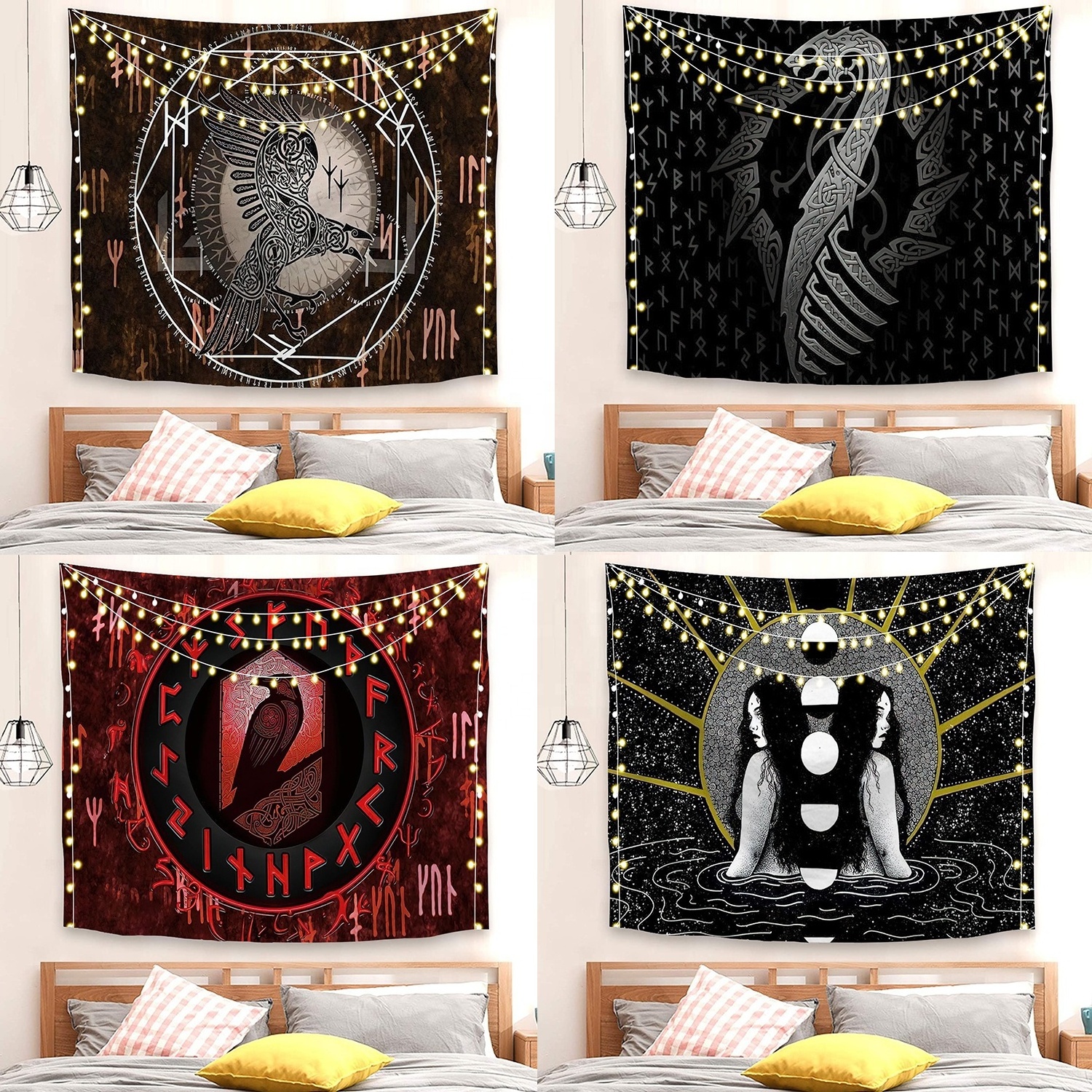 Customized Unique Darkness Series Live Broadcast Background Cloth Indoor Outdoor Dorm Classroom Office Decoration Tapestries