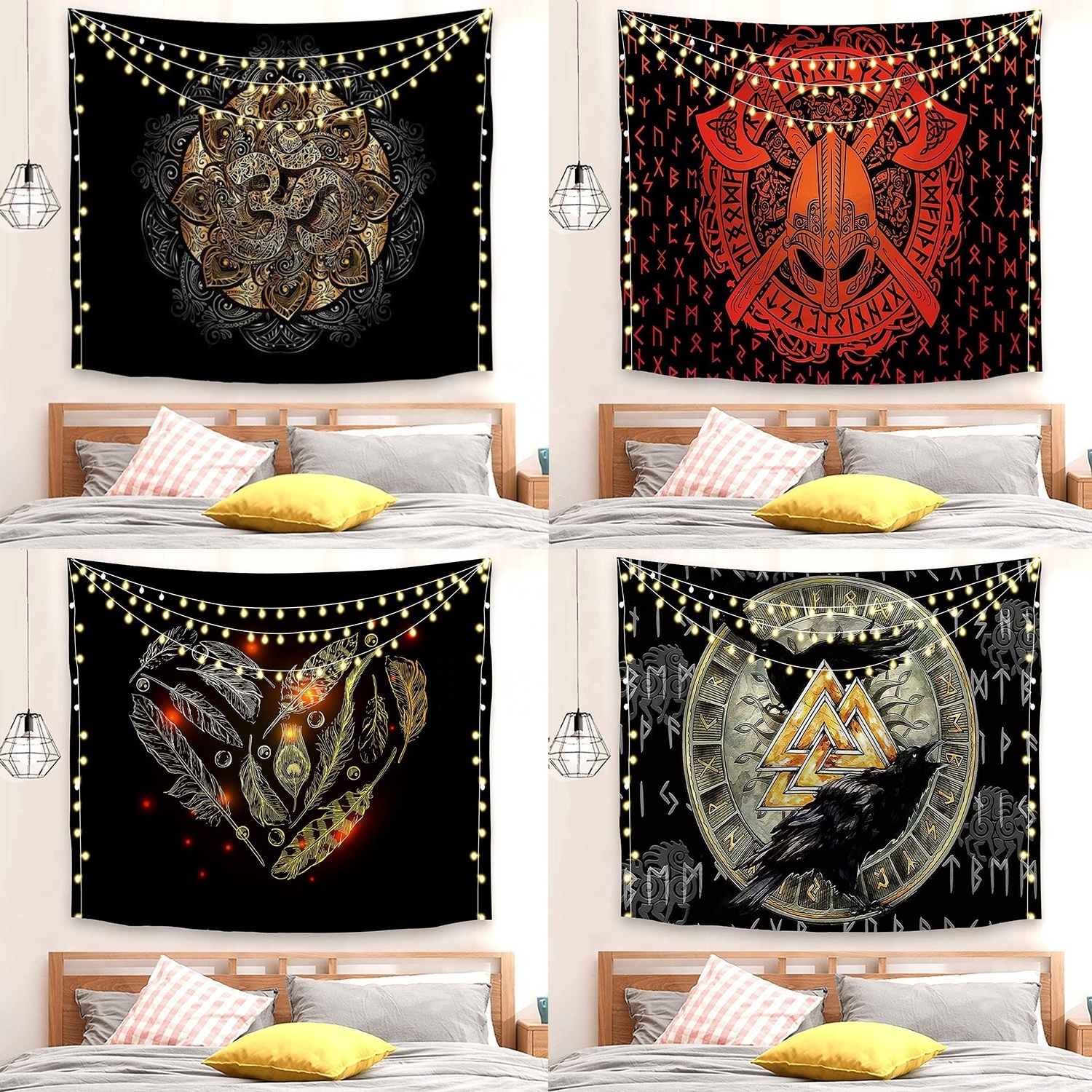 Customized Unique Darkness Series Live Broadcast Background Cloth Indoor Outdoor Dorm Classroom Office Decoration Tapestries