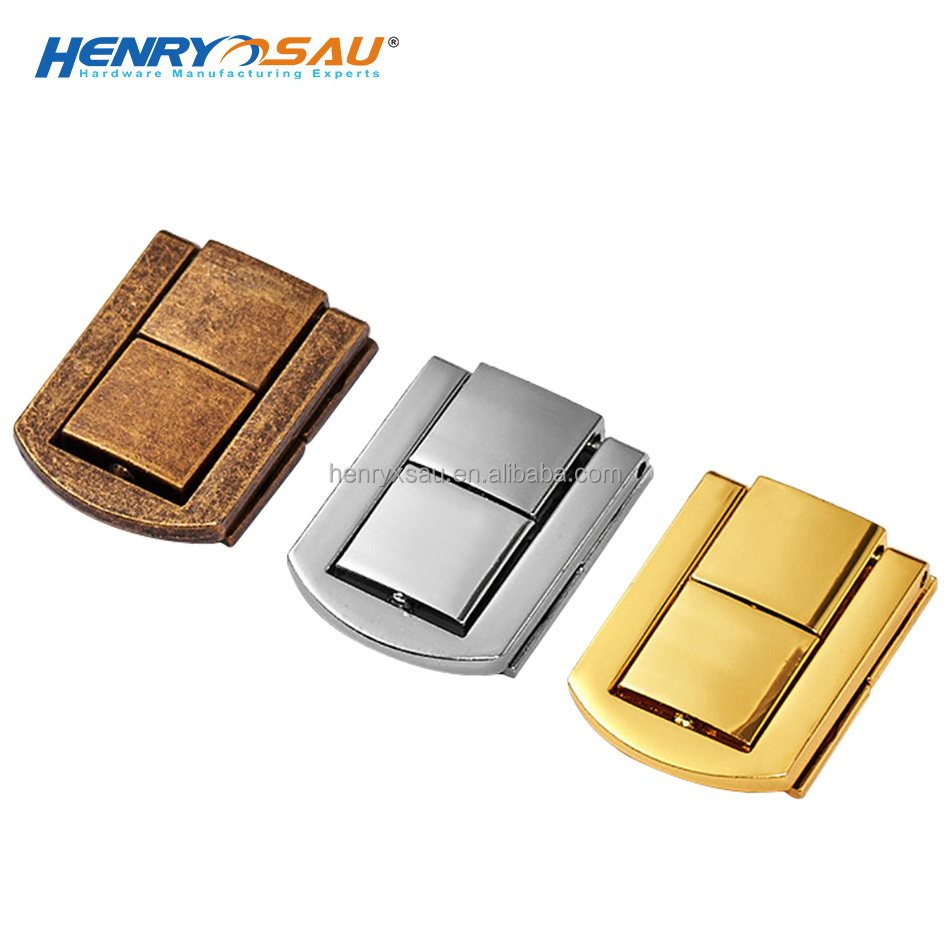 retro design square zinc alloy press clasp lock for jewelry box metal clasp lock bag accessories lock for gift box latch clasp