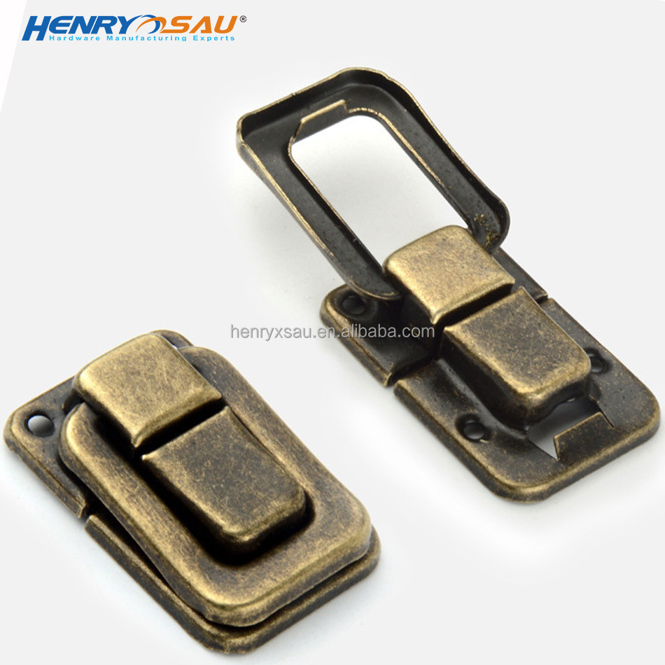 retro metal bronze box hasp luggage cigar box lock buckle gift jewelry box hardware lock clasp wooden wine case buckle latch