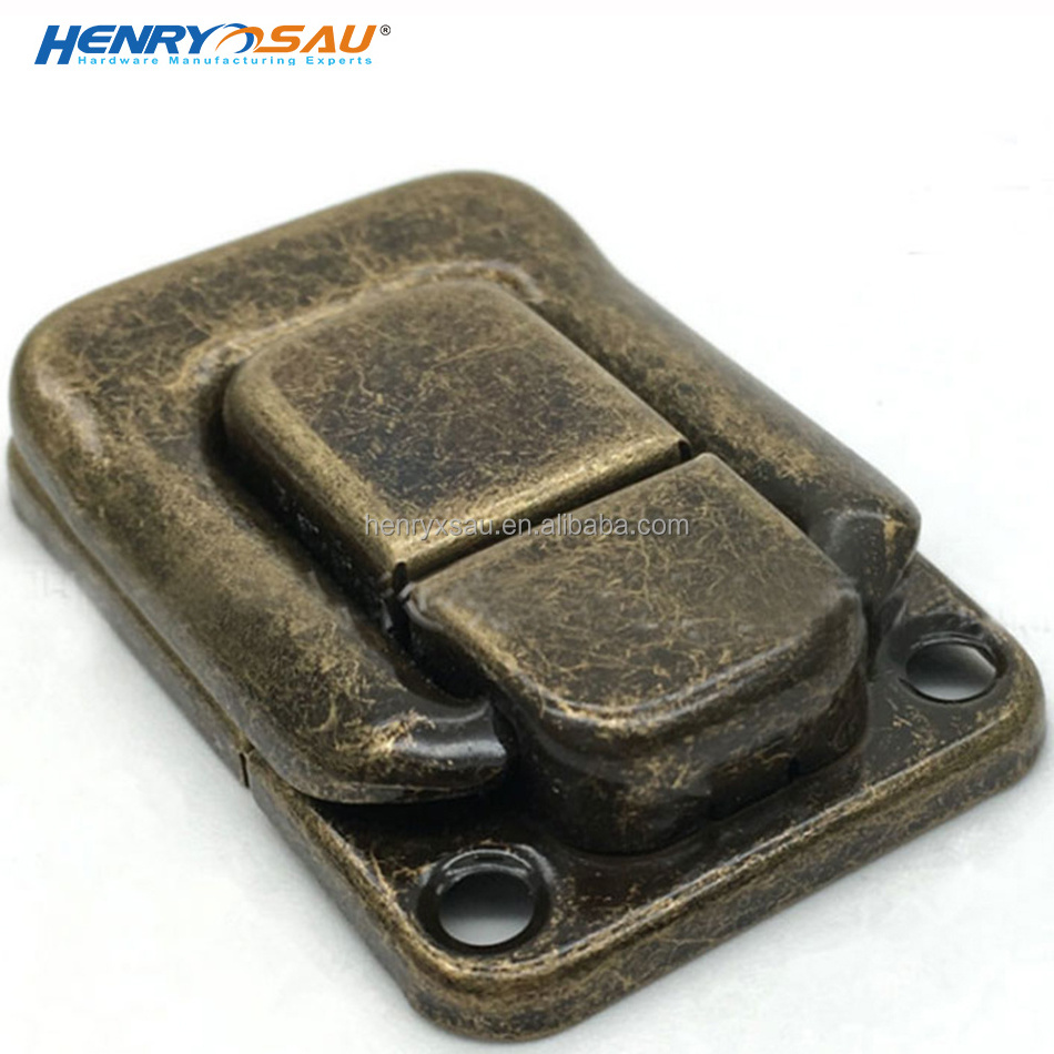 retro metal bronze box hasp luggage cigar box lock buckle gift jewelry box hardware lock clasp wooden wine case buckle latch