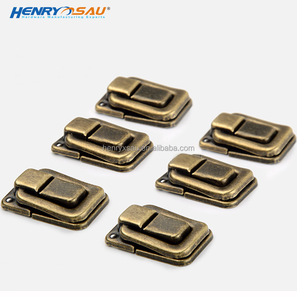 retro metal bronze box hasp luggage cigar box lock buckle gift jewelry box hardware lock clasp wooden wine case buckle latch